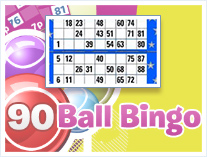Spielschein und Spielregeln des 90-Kugel Bingos