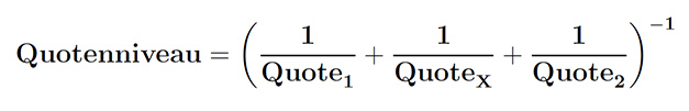 Die Formel zur Berechnung des Quoten-Niveaus und der Buchmachermarge