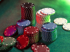 Einige Stapel Jetons.