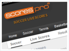 Scores Pro bietet ein umfangreiches Live Score Angebot